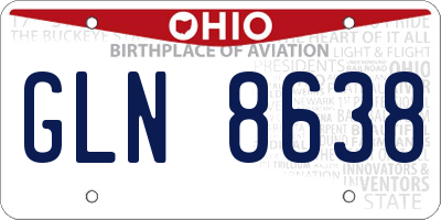 OH license plate GLN8638