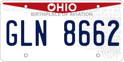 OH license plate GLN8662