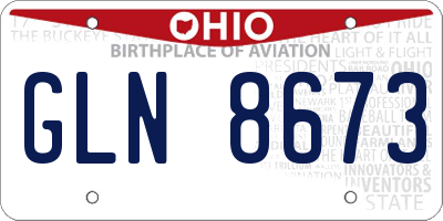 OH license plate GLN8673
