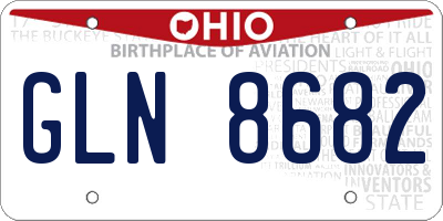 OH license plate GLN8682