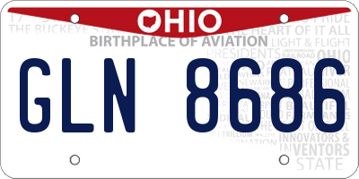 OH license plate GLN8686