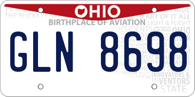 OH license plate GLN8698