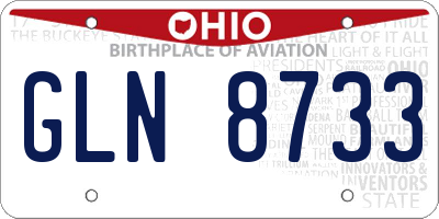 OH license plate GLN8733