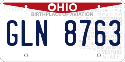 OH license plate GLN8763
