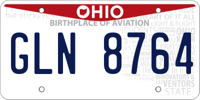 OH license plate GLN8764
