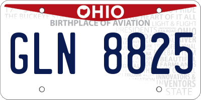 OH license plate GLN8825