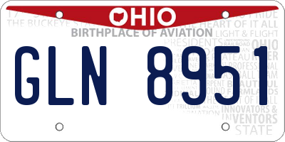 OH license plate GLN8951