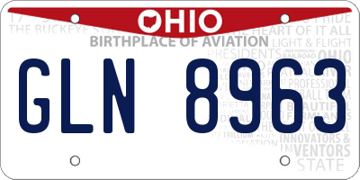 OH license plate GLN8963
