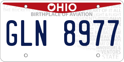 OH license plate GLN8977