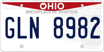 OH license plate GLN8982
