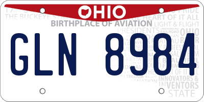 OH license plate GLN8984