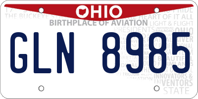 OH license plate GLN8985