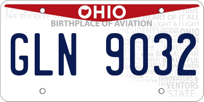 OH license plate GLN9032