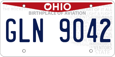 OH license plate GLN9042