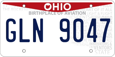 OH license plate GLN9047