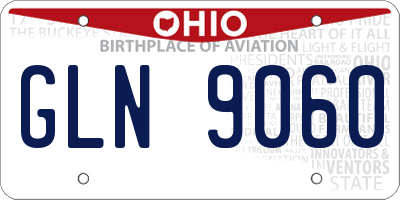 OH license plate GLN9060