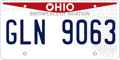 OH license plate GLN9063
