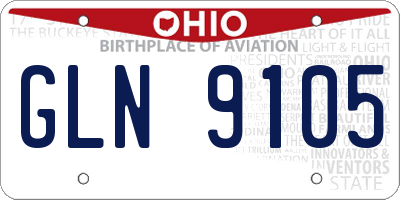 OH license plate GLN9105