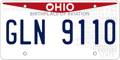 OH license plate GLN9110