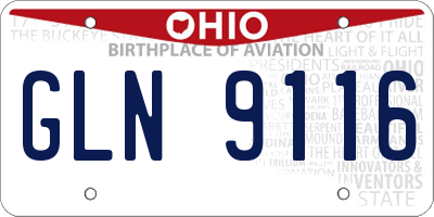OH license plate GLN9116