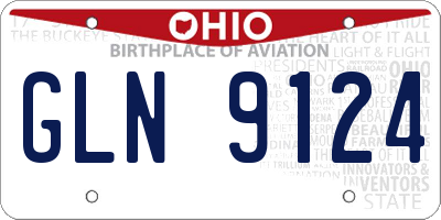 OH license plate GLN9124