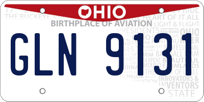 OH license plate GLN9131