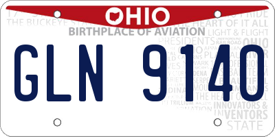 OH license plate GLN9140
