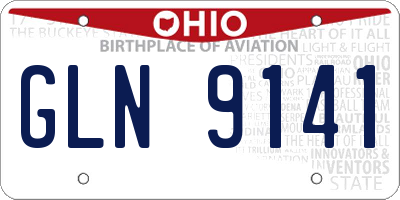 OH license plate GLN9141