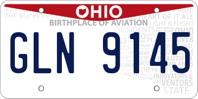 OH license plate GLN9145
