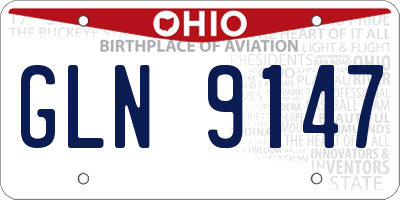 OH license plate GLN9147