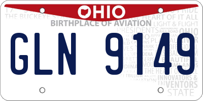 OH license plate GLN9149