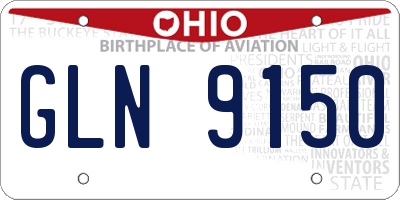 OH license plate GLN9150