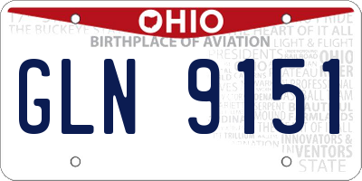 OH license plate GLN9151