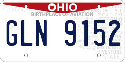 OH license plate GLN9152