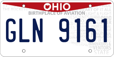 OH license plate GLN9161