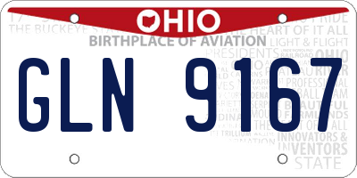 OH license plate GLN9167