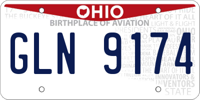 OH license plate GLN9174