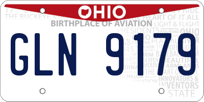 OH license plate GLN9179