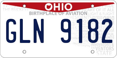 OH license plate GLN9182
