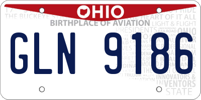 OH license plate GLN9186