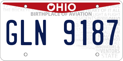 OH license plate GLN9187
