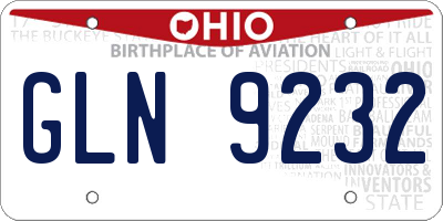 OH license plate GLN9232