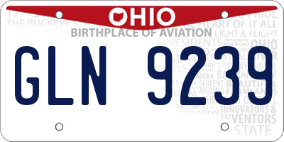 OH license plate GLN9239