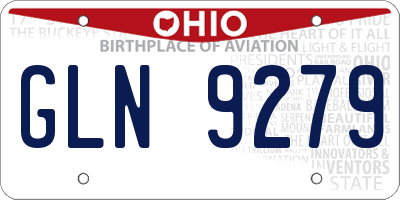 OH license plate GLN9279