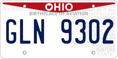 OH license plate GLN9302