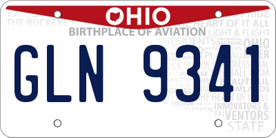 OH license plate GLN9341
