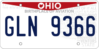 OH license plate GLN9366