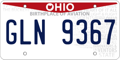 OH license plate GLN9367