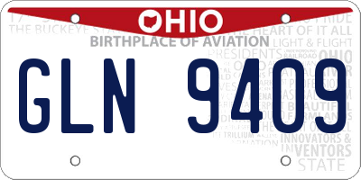 OH license plate GLN9409