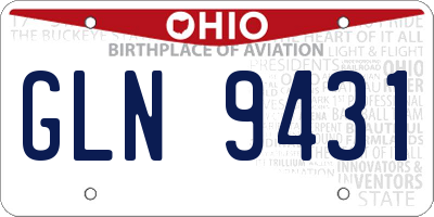 OH license plate GLN9431